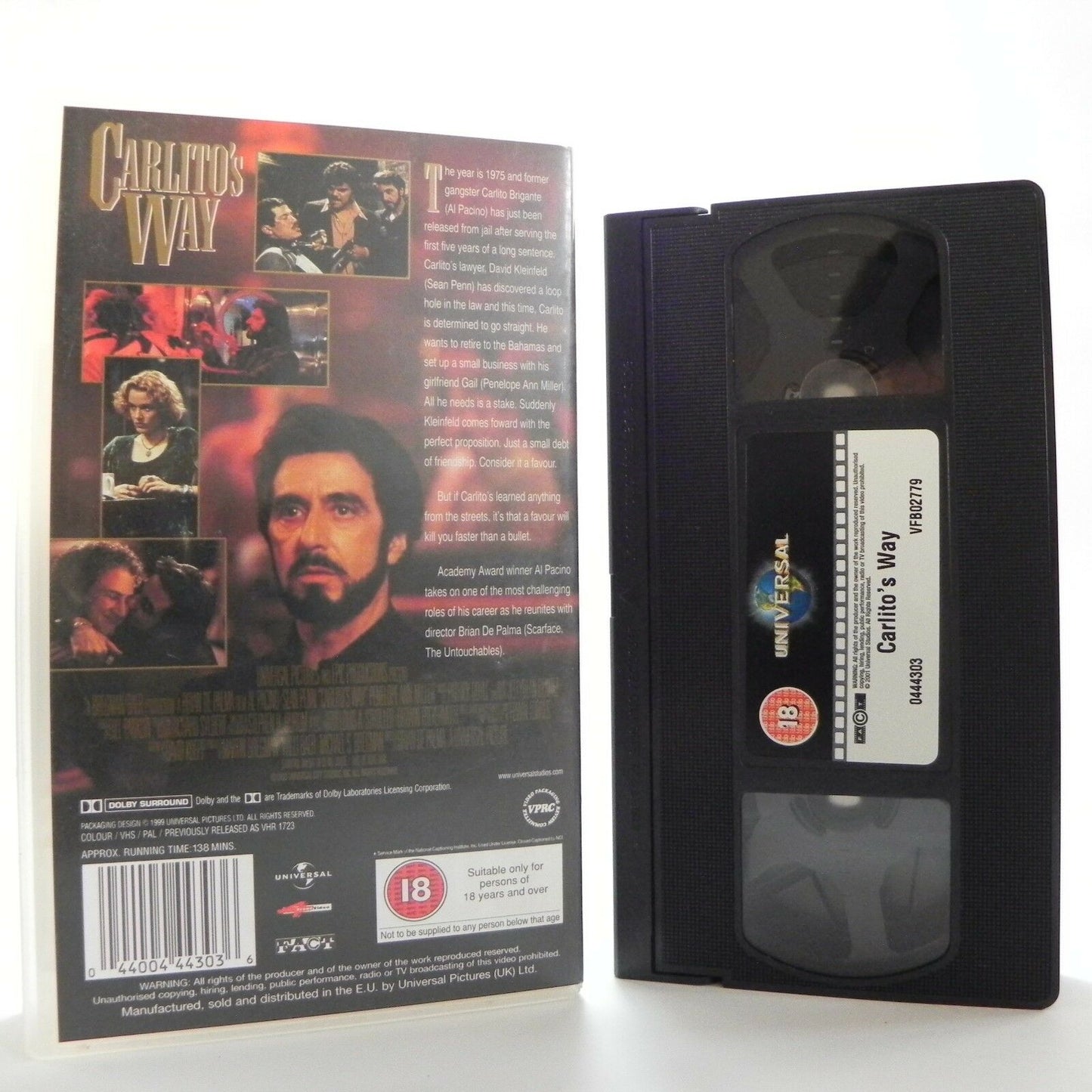 Carlito's Way: B. De Palma Film - Classic Drama - Al Pacino - Sean Penn - VHS-