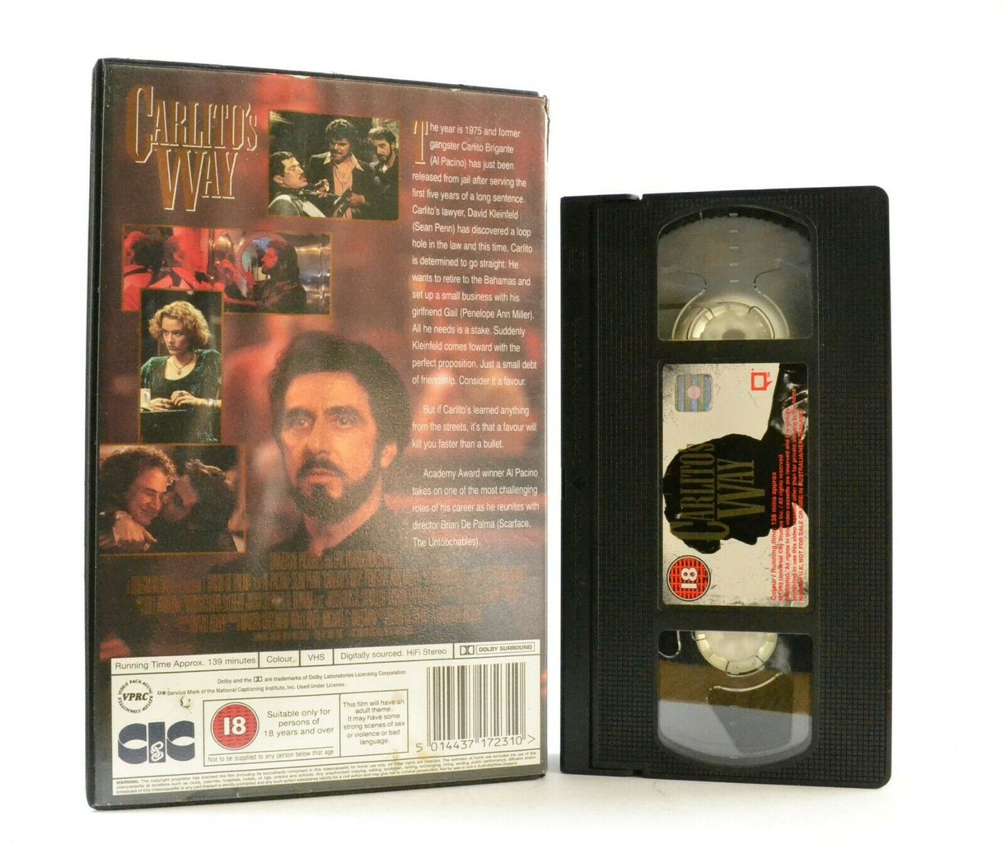 Carlito's Way: B.De Palma Film - Large Box - Drama - A.Pacino/S.Penn - Pal VHS-