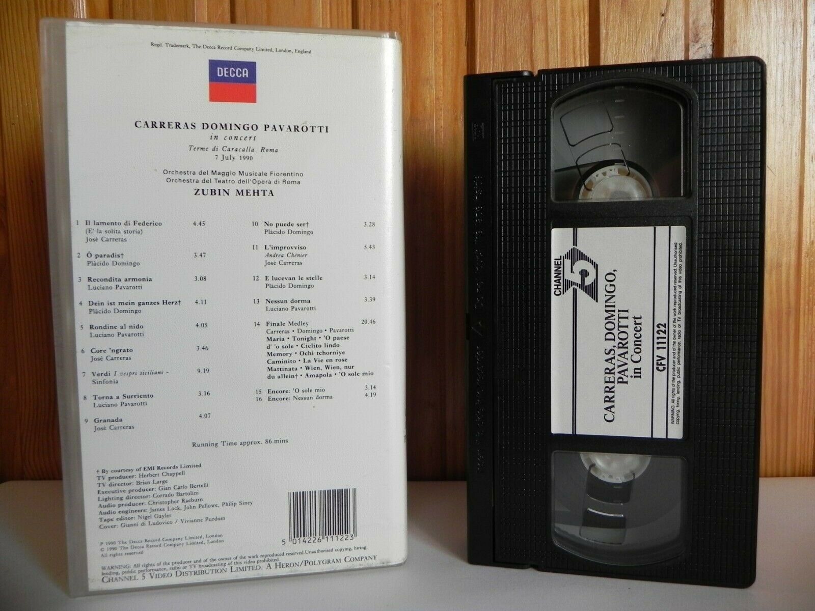 Carreras, Domingo, Pavarotti: In Concert - Roma 7 July 1990 - Three Tenors - VHS-