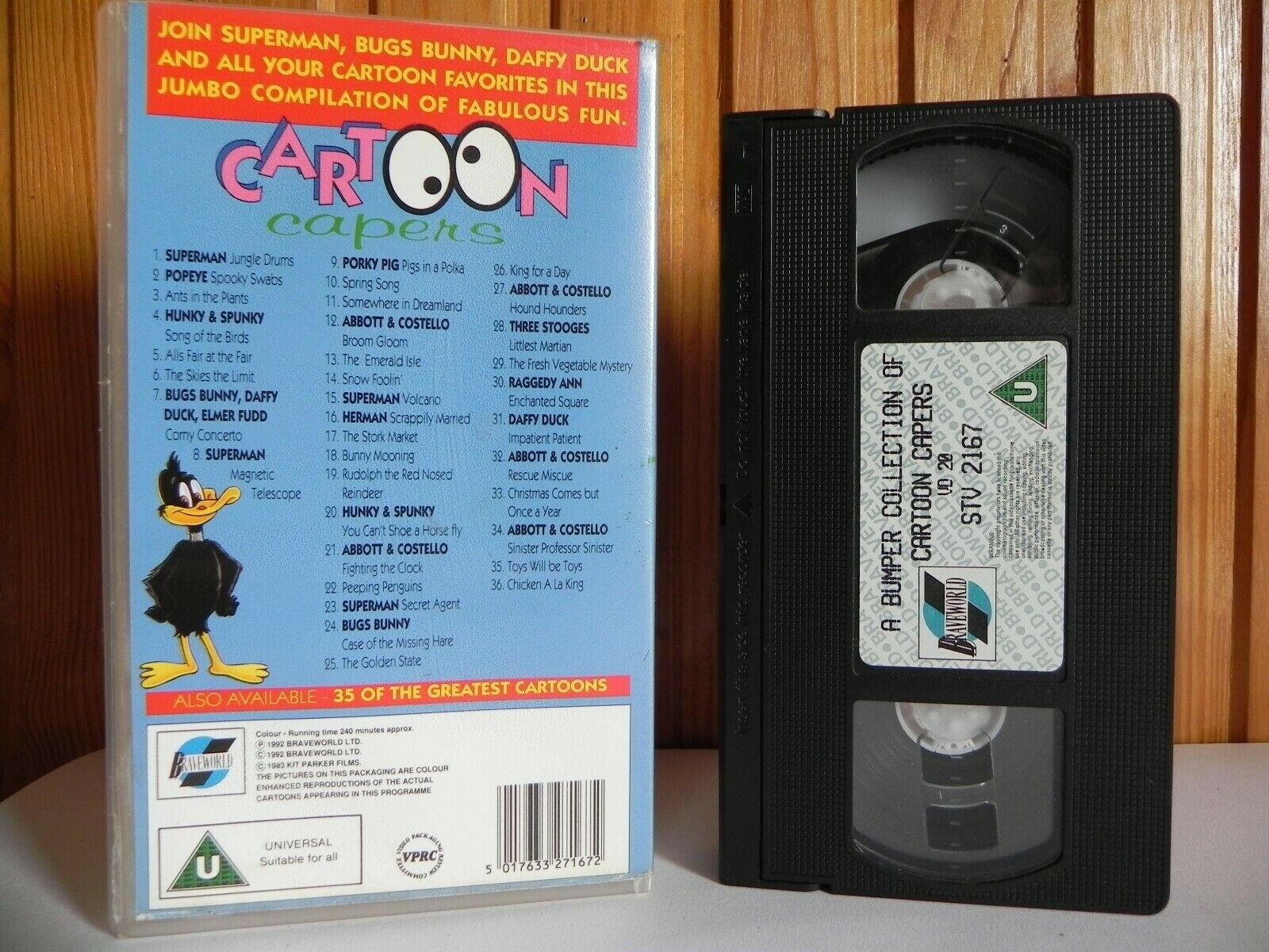 Cartoon Capers - A Bumper Collection - Four Hours Of Animated Fun - Kids - VHS-