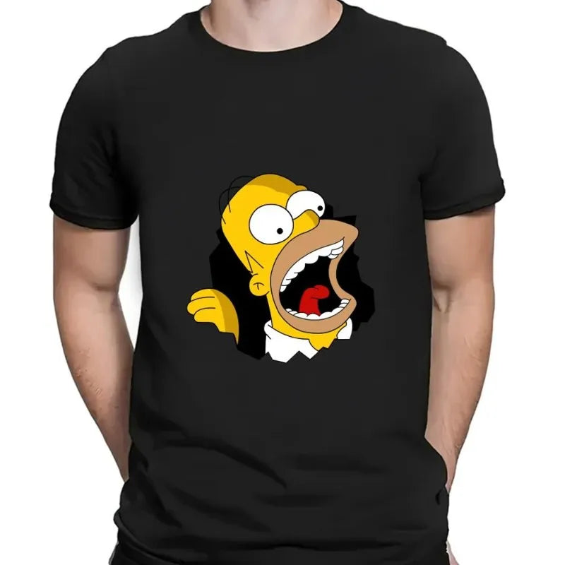 Cartoon Simpsons Cotton Breathable T-Shirt - Casual Wear for Men and Women - Great Husband or Dad Gift-