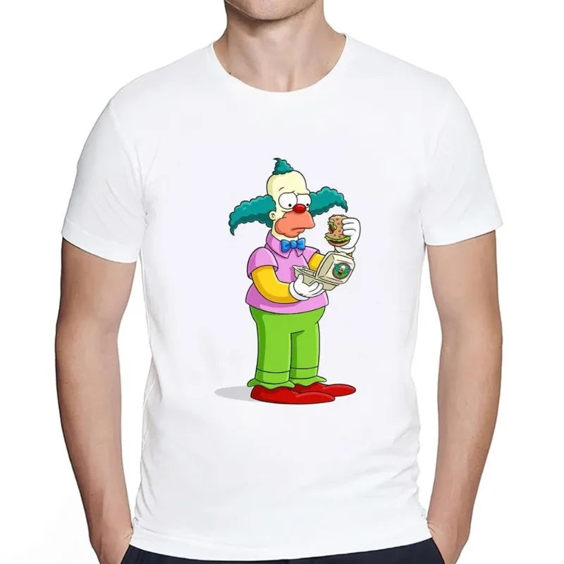 Cartoon Simpsons Cotton Breathable T-Shirt - Casual Wear for Men and Women - Great Husband or Dad Gift-white 2-XL-