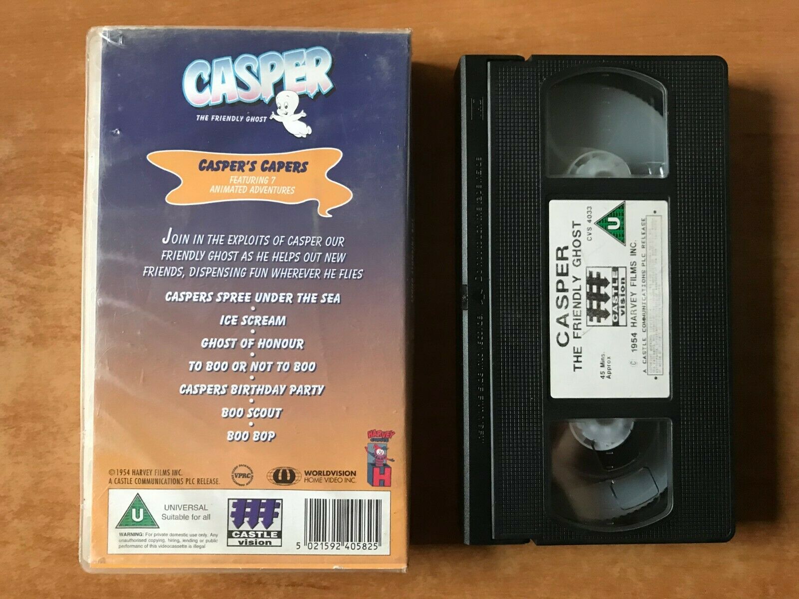 Casper The Friendly Ghost: Casper's Capers - Animated Adventures - Kids - VHS-