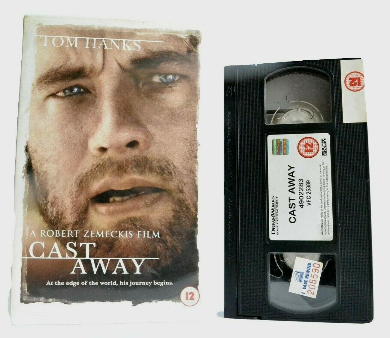 Cast Away (2000): A Robert Zemeckis Film - Survival Drama - Tom Hanks - Pal VHS-