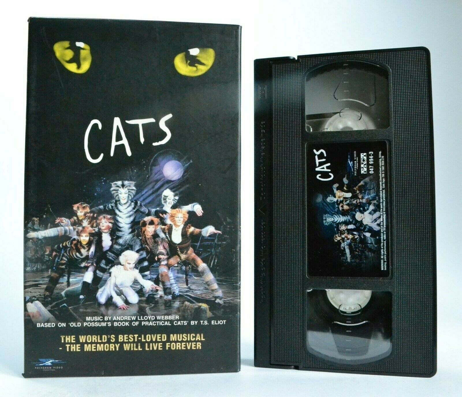 Cats: Based On T.S.Eliot Book - Sung-Through Musical - A.Lloyd Webber - Pal VHS-