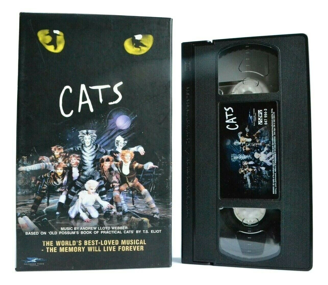 Cats: Based On T.S.Eliot Book - Sung-Through Musical - A.Lloyd Webber - Pal VHS-