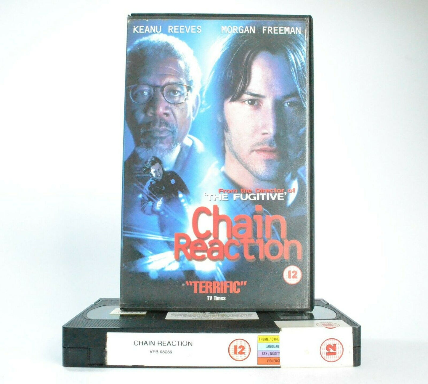 Chain Reaction; Thriller - Large Box - Keanu Reeves - Pal VHS-