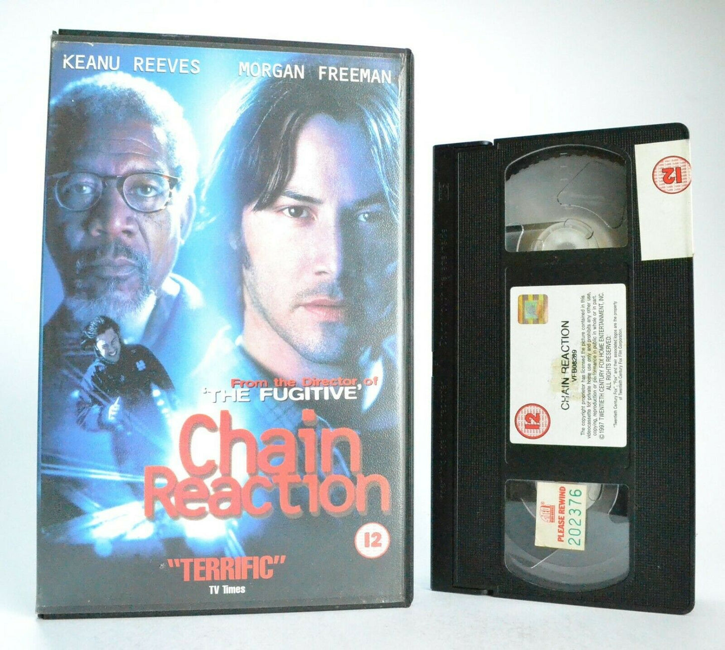 Chain Reaction; Thriller - Large Box - Keanu Reeves - Pal VHS-