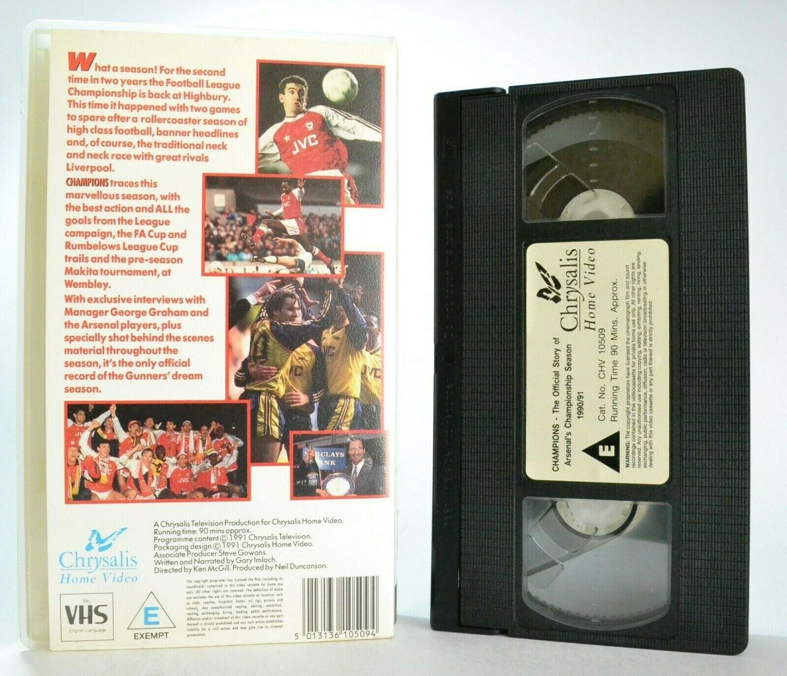 Champions: Arsenal F.C. Championship Season 1990/91 - Documentary - Pal VHS-