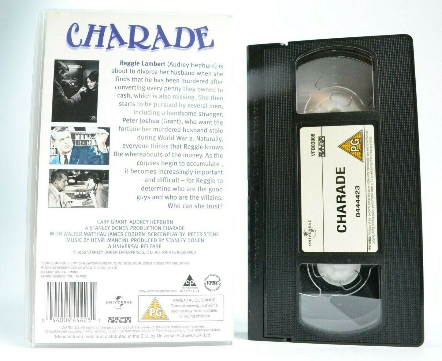 Charade [Postcards Included]: (1966) Thriller - Cary Grant/Audrey Hepburn - VHS-