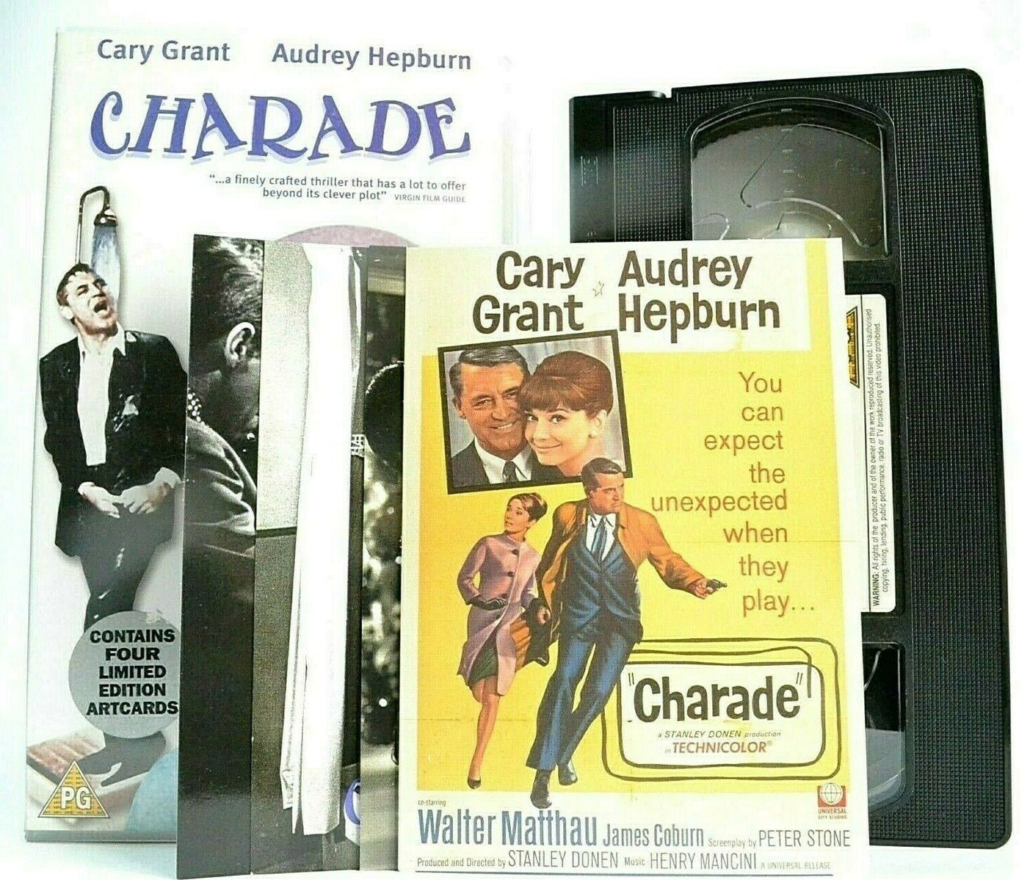 Charade [Postcards Included]: (1966) Thriller - Cary Grant/Audrey Hepburn - VHS-