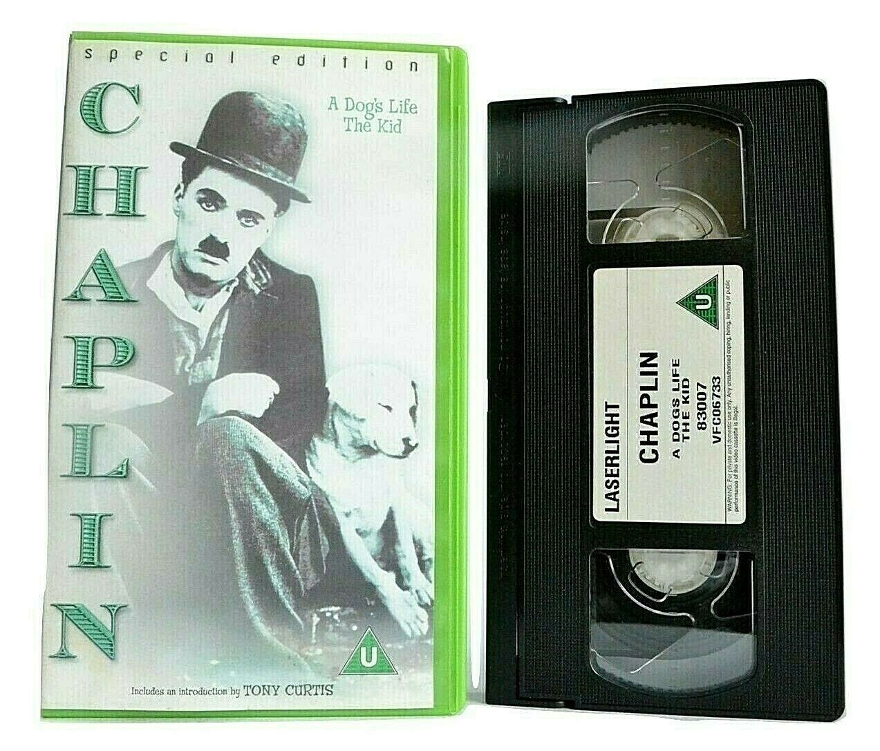 Charlie Chaplin: A Dog's Life / The Kid - [Tony Curtis] - Silent Comedy - VHS-