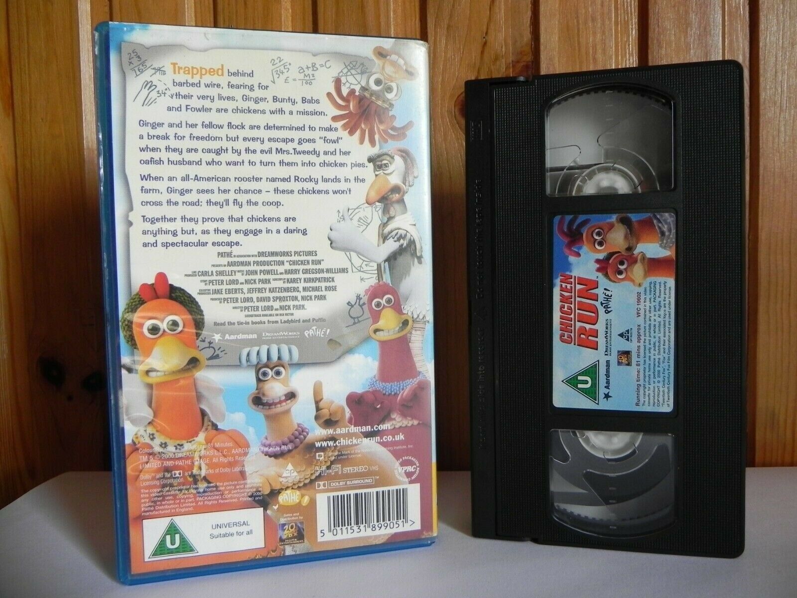 Chicken Run - Pathe! - Comedy - Animated - Adventure - Children's - Pal VHS-