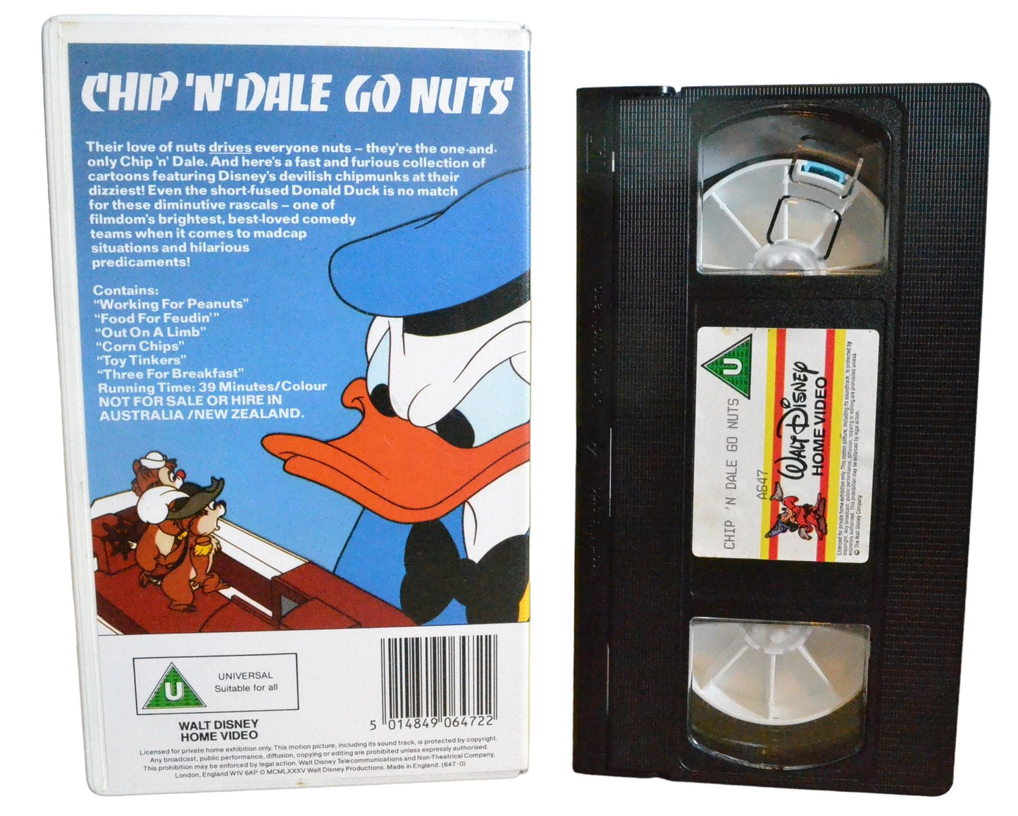 Chip N'Dale : Go Nuts - Walt Disney Home Videos - A647 - Children - Pal - VHS-