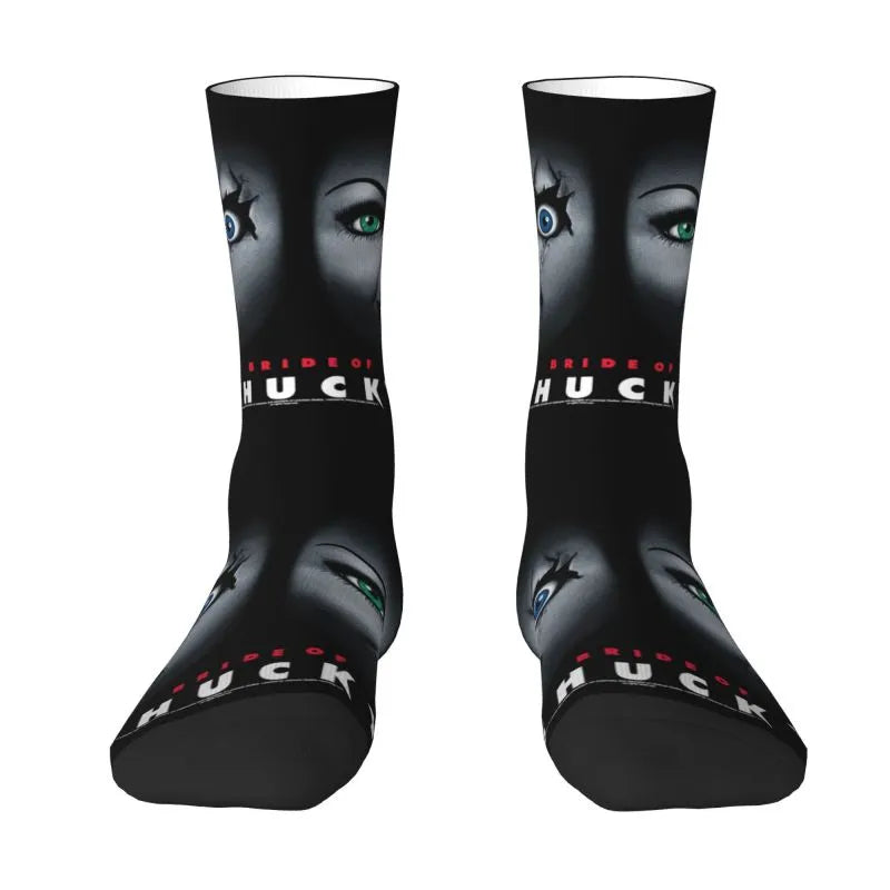 Chucky Childs Play Horror Movie Socks - Cute Printed Design - Women & Men Stretch Crew for All Seasons-15-Crew Socks-