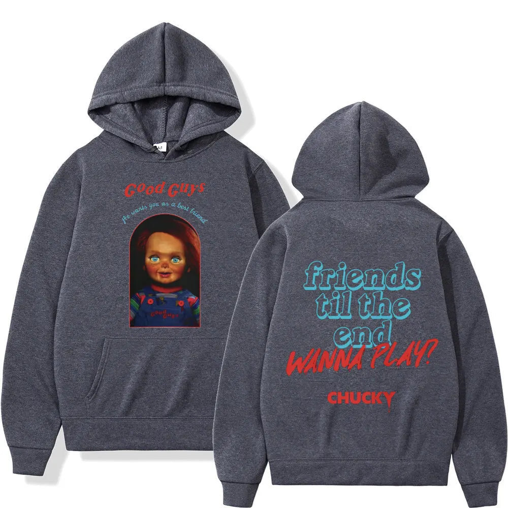 Chucky Hoodie – Child's Play Horror Sweatshirt for Too Big Hoodie Gothic Fashion Fans-Dark grey-XXXL-