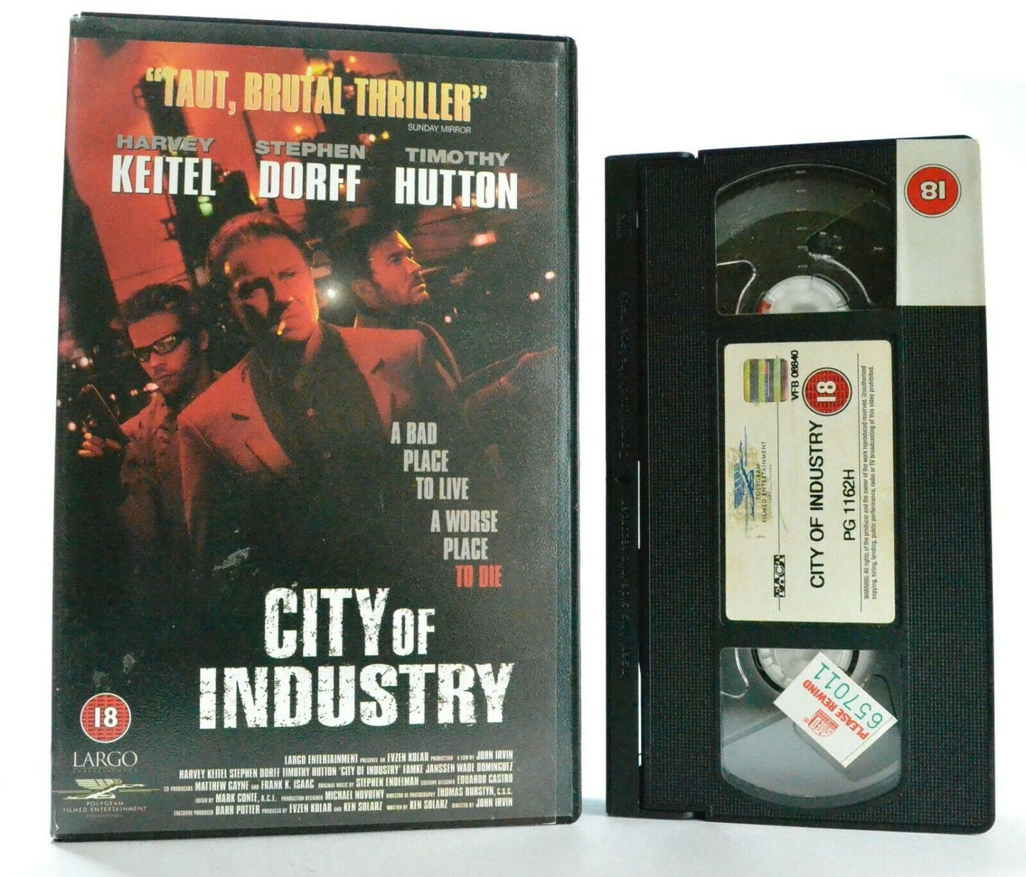 City Of Industry: Neo-Noir Crime Thriller - Large Box - Harvey Keitel - Pal VHS-