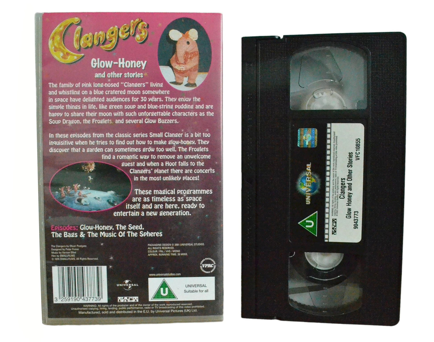 Clangers - Glow Honey and Other Stories - Universal - Childrens - Pal VHS-