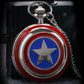 Classic Captain America Stars Shield - Romantic Steampunk Film Gift For Men & Women - Quartz Pocket Watch With Chain - Cult Movie Present-