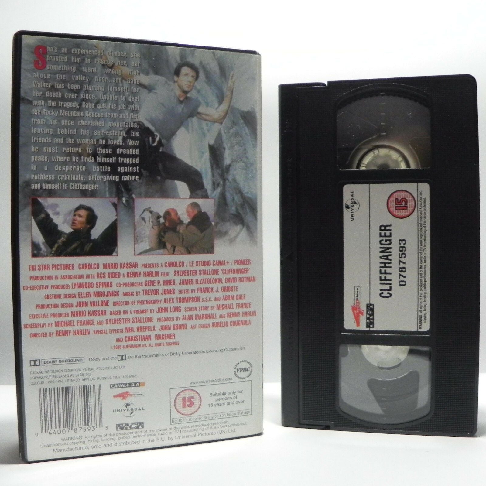 Cliffhanger: (1993) Sylvester Stallone/John Lithgow - Universal - Action - VHS-