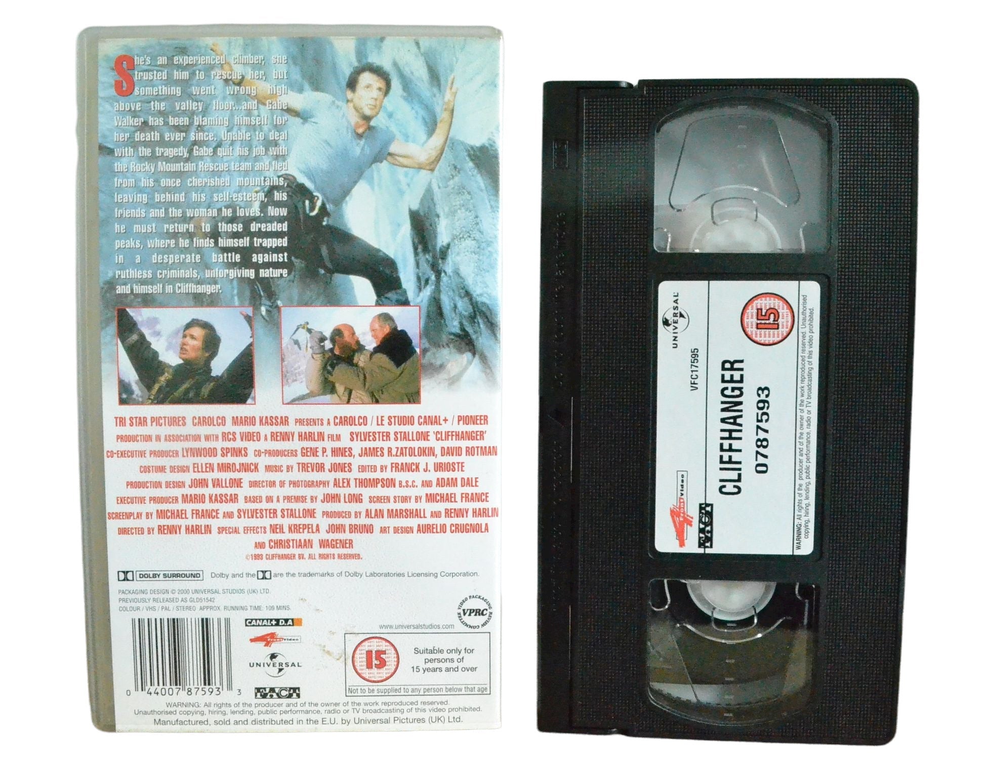 Cliffhanger - Sylvester Stallone - 4Front Video - Vintage - Pal VHS-