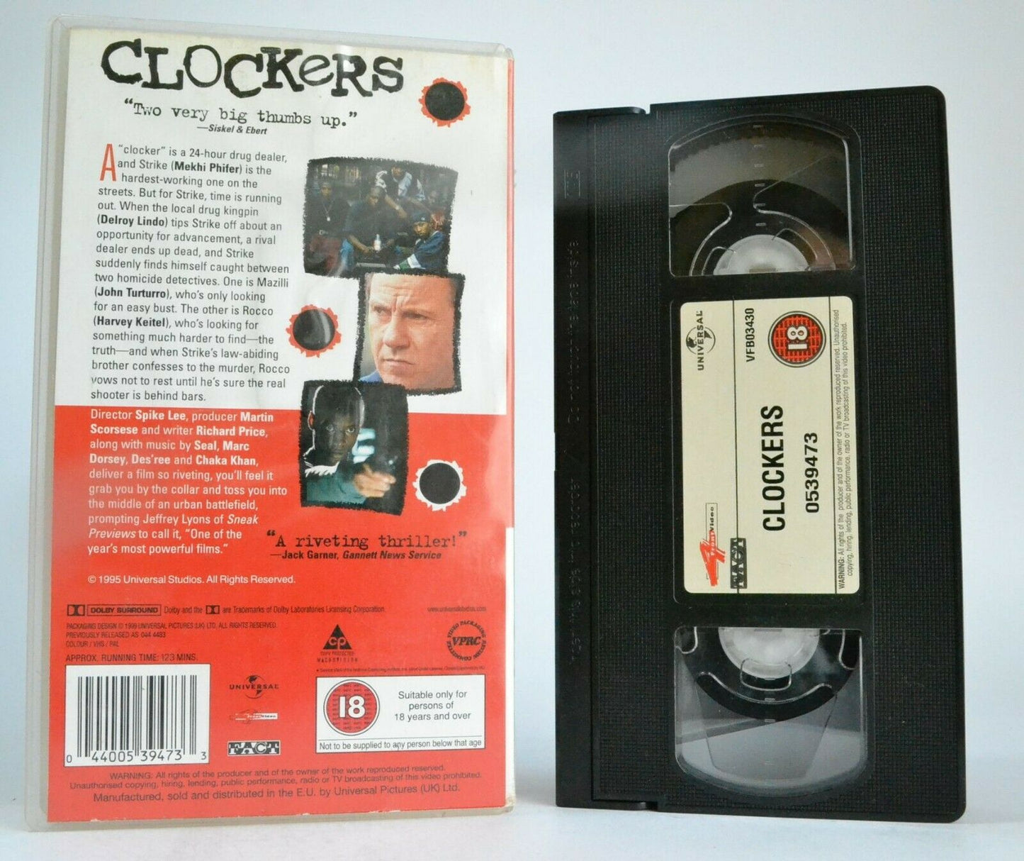 Clockers: A Spike Lee Joint - Crime Drama - Harvey Keitel/John Turturro - VHS-