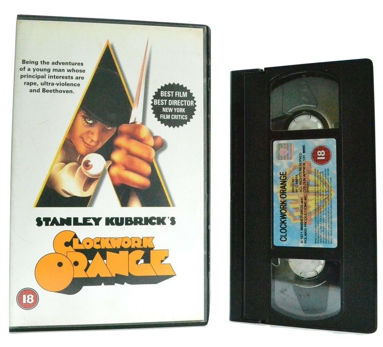 Clockwork Orange: S.Kubrick Film - Classic Drama - Large Box - M.McDowell - VHS-