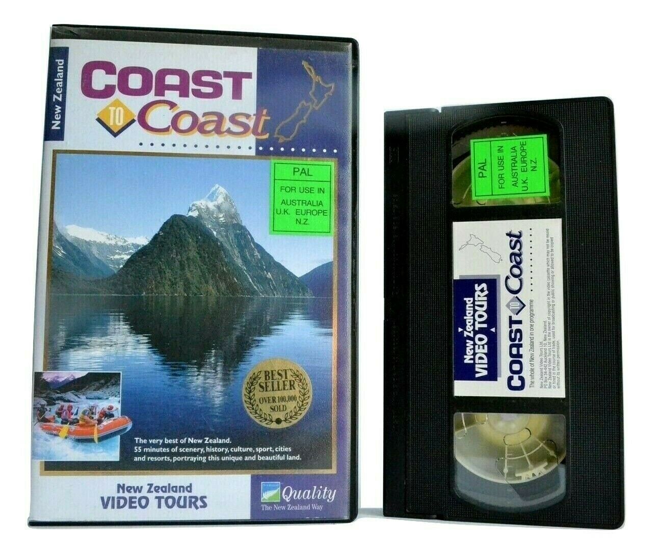 Coast To Coast: New Zealand Video Tour - Cape Reinga - Auckland - Picton - VHS-