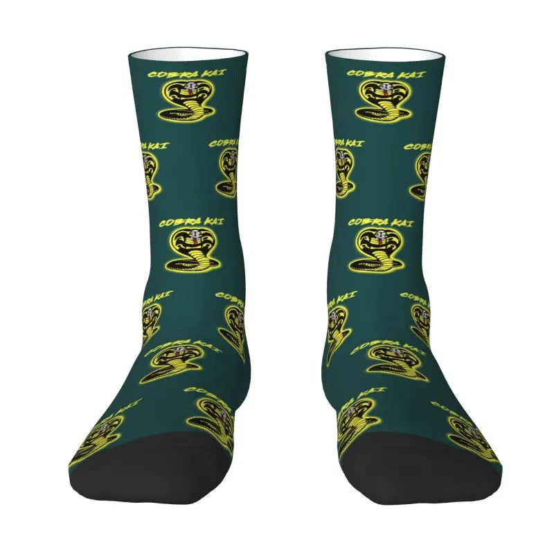 Cobra Kai Dress Socks - Men's & Women's Novelty - Karate Kid Film Inspired - Warm Funny Crew Socks-8-Crew Socks-