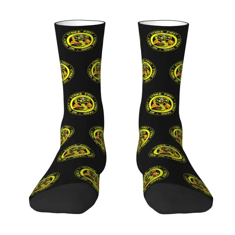 Cobra Kai Dress Socks - Men's & Women's Novelty - Karate Kid Film Inspired - Warm Funny Crew Socks-7-Crew Socks-