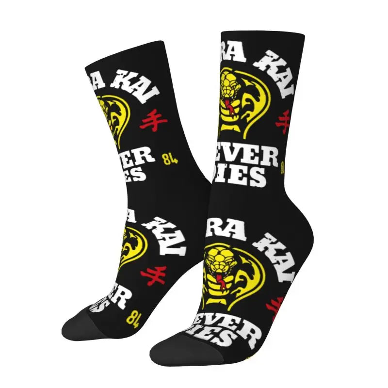 Cobra Kai Dress Socks - Men's & Women's Novelty - Karate Kid Film Inspired - Warm Funny Crew Socks-