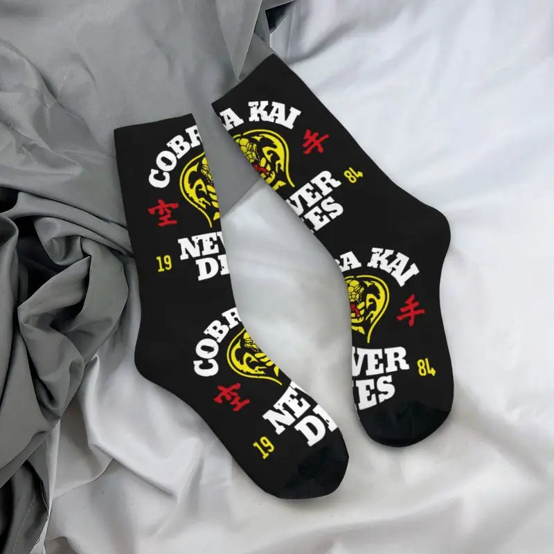 Cobra Kai Dress Socks - Men's & Women's Novelty - Karate Kid Film Inspired - Warm Funny Crew Socks-