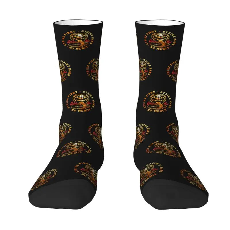 Cobra Kai Dress Socks - Men's & Women's Novelty - Karate Kid Film Inspired - Warm Funny Crew Socks-11-Crew Socks-