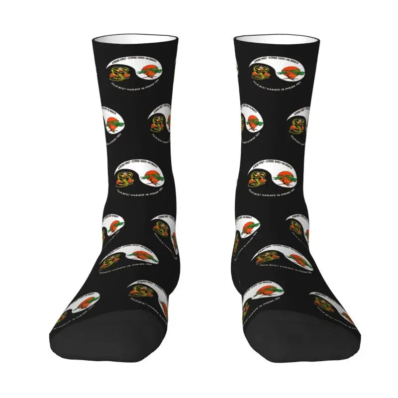 Cobra Kai Dress Socks - Men's & Women's Novelty - Karate Kid Film Inspired - Warm Funny Crew Socks-10-Crew Socks-