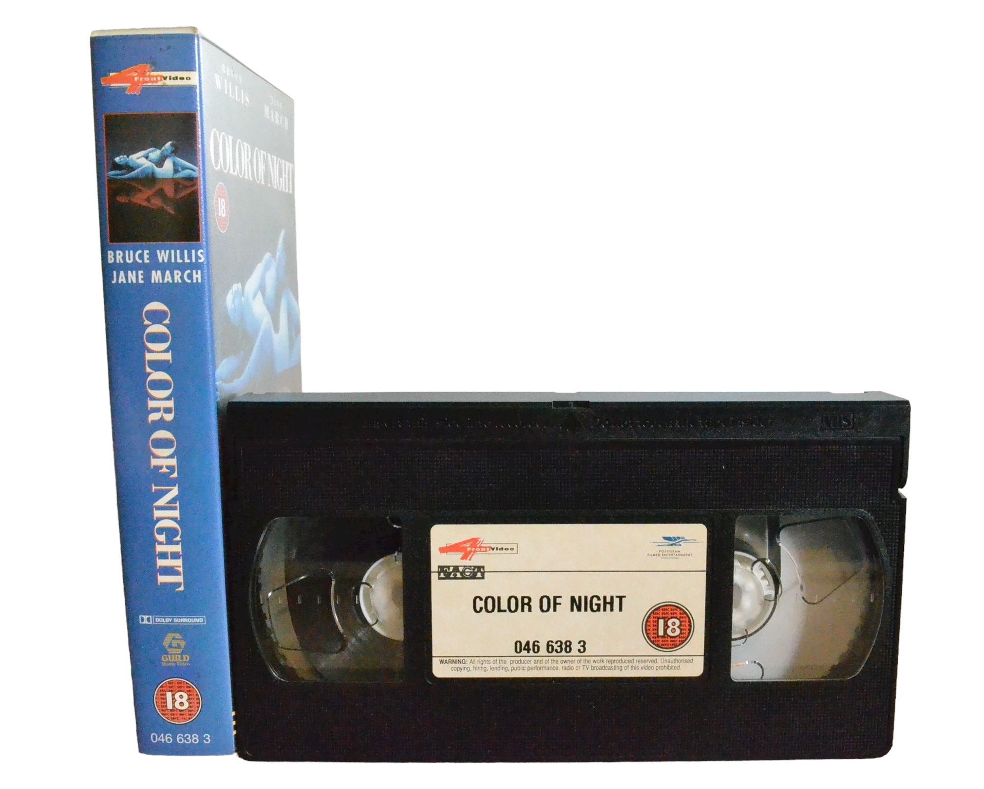 Color Of Night - Bruce Willis - 4 Front Video - Action - Pal - VHS-