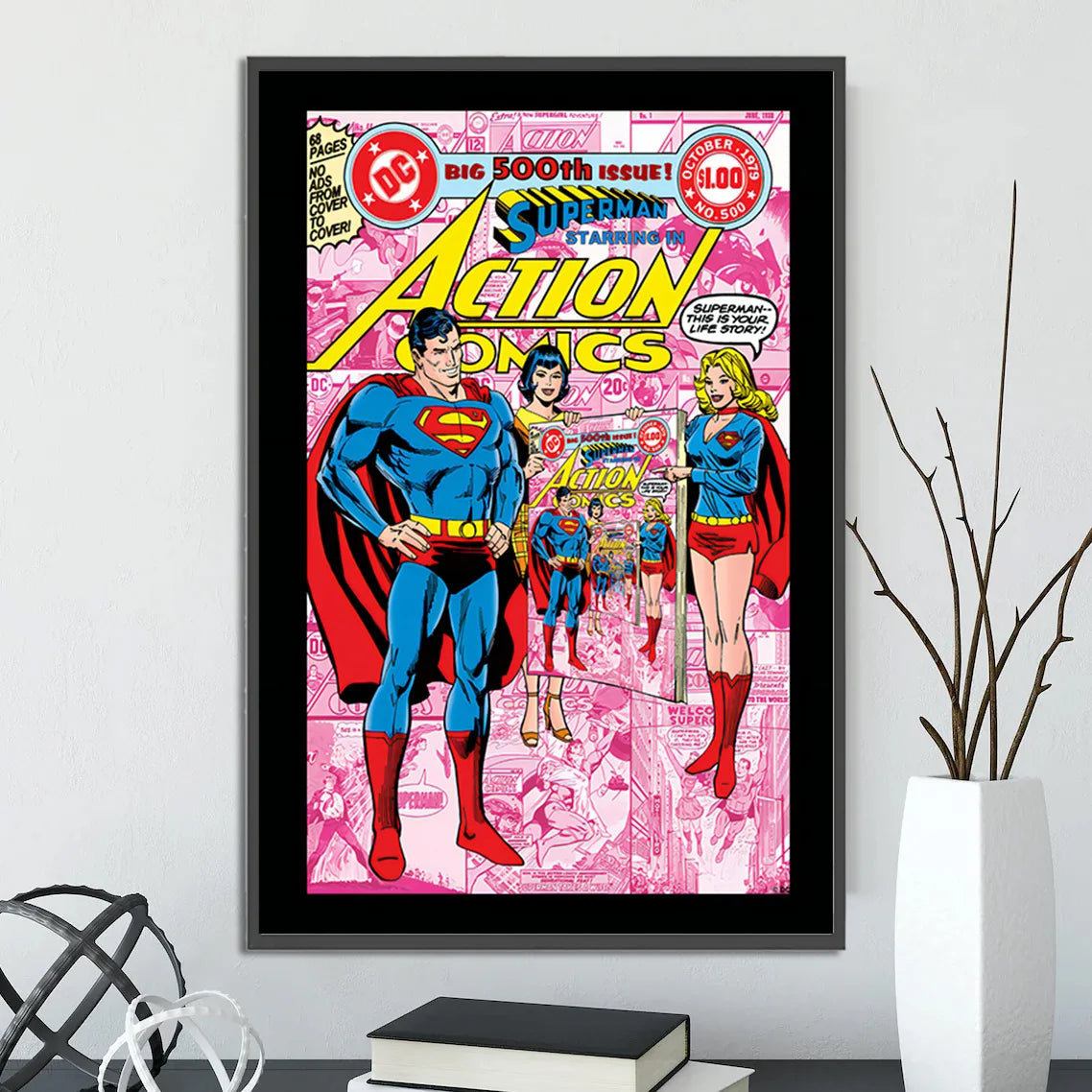 Comic Book Cover Posters - Self-Adhesive Home Decoration Movie Figures Wall Art Superman Cartoon Decor-33-24-7-50x75cm Unframed-CHINA