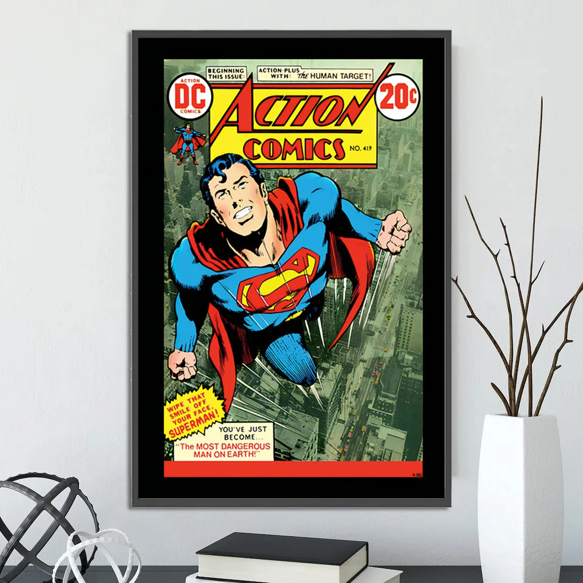 Comic Book Cover Posters - Self-Adhesive Home Decoration Movie Figures Wall Art Superman Cartoon Decor-33-24-2-20x30cm Unframed-CHINA