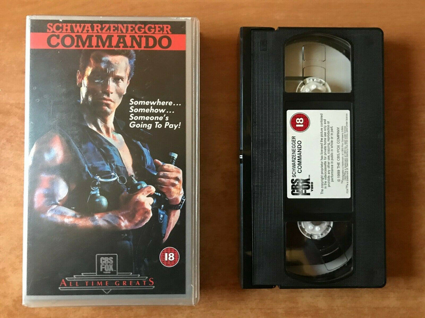 Commando (1987); [CBS/FOX]: High Octan Action - Arnold Schwarzenegger - Pal VHS-