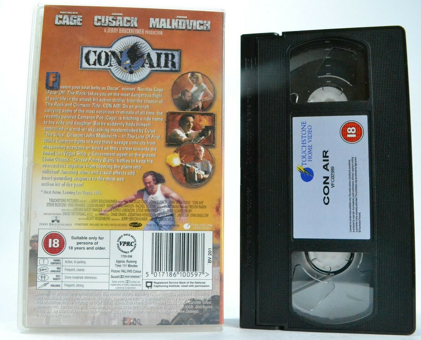 Con Air (1997): Expolosive Airplane Action - Nicolas Cage / John Malkovich - VHS-