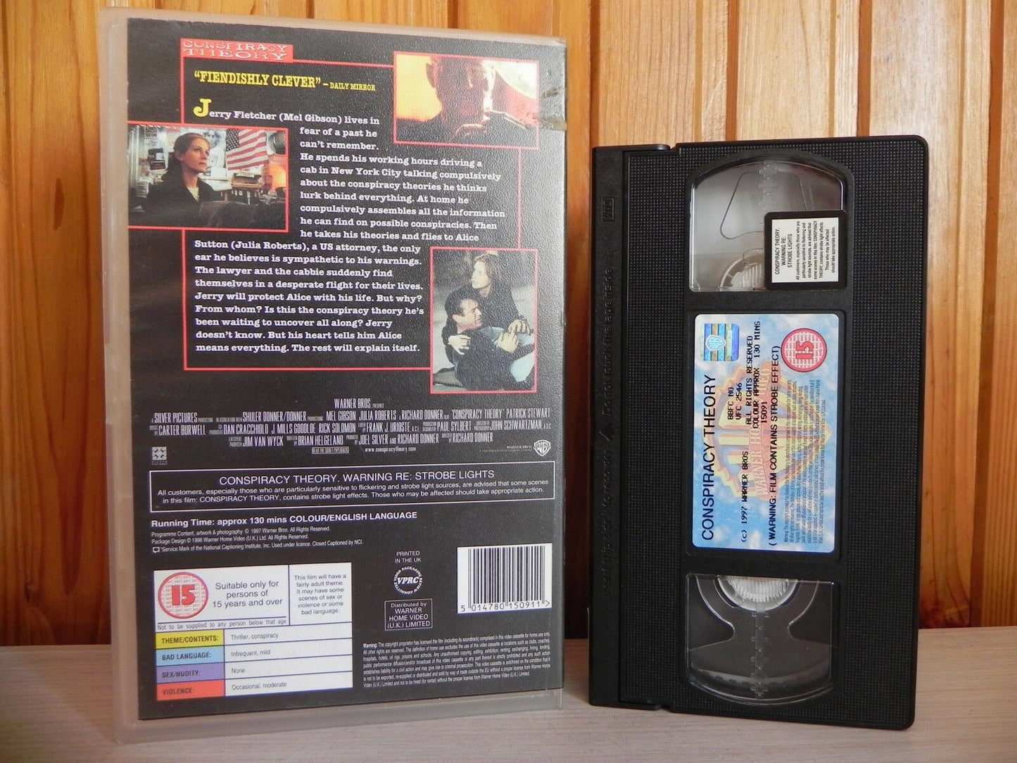 Conspiracy Theory - Blazing Action - Large Box [Rental] - Mel Gibson - Pal VHS-