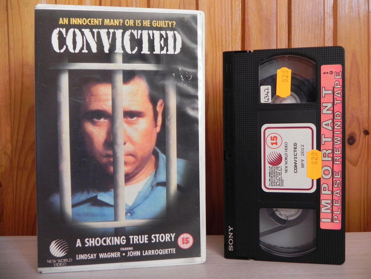 Convicted - Lindsay Wagner - Carroll O'Connor - Large Box - Ex-Rental - Pal VHS-