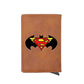 Cool Classic Bat Hero Design Card Holder Wallets Men Women Boy Rfid Leather Short Purse Slim Mini Purse Small Money Bag Gifts-BF534-Brown-