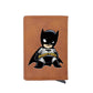 Cool Classic Bat Hero Design Card Holder Wallets Men Women Boy Rfid Leather Short Purse Slim Mini Purse Small Money Bag Gifts-BF536-Brown-