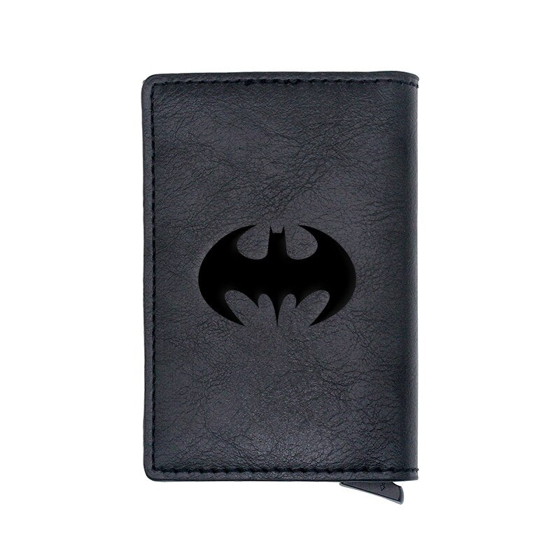 Cool Classic Bat Hero Design Card Holder Wallets Men Women Boy Rfid Leather Short Purse Slim Mini Purse Small Money Bag Gifts-