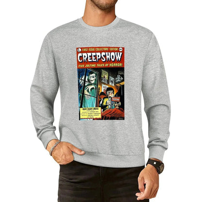 Creepshow Pullover Hoodie - Anime Sweatshirt Style - Hoodie Head for Horror Enthusiasts-Light Heather Grey-5XL-