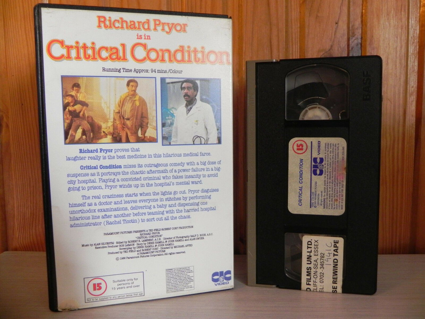 Critical Condition - The Accidental Doctor - Comedy; Richard Prior [Large Box] Rental - Pal VHS-