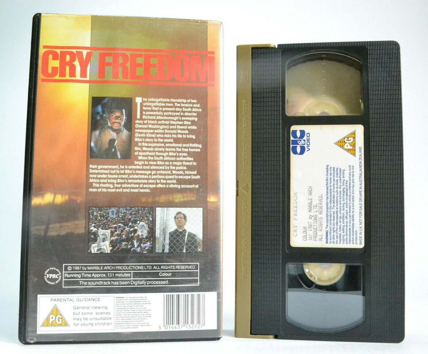 Cry Freedom (1987) - British/South African Epic Drama - Denzel Washington - VHS-