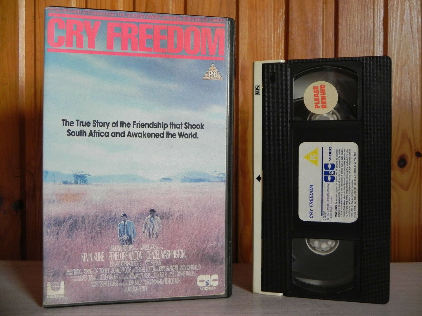 Cry Freedom - CIC Video - Drama - Denzel Washington - Large Box - Pal VHS-