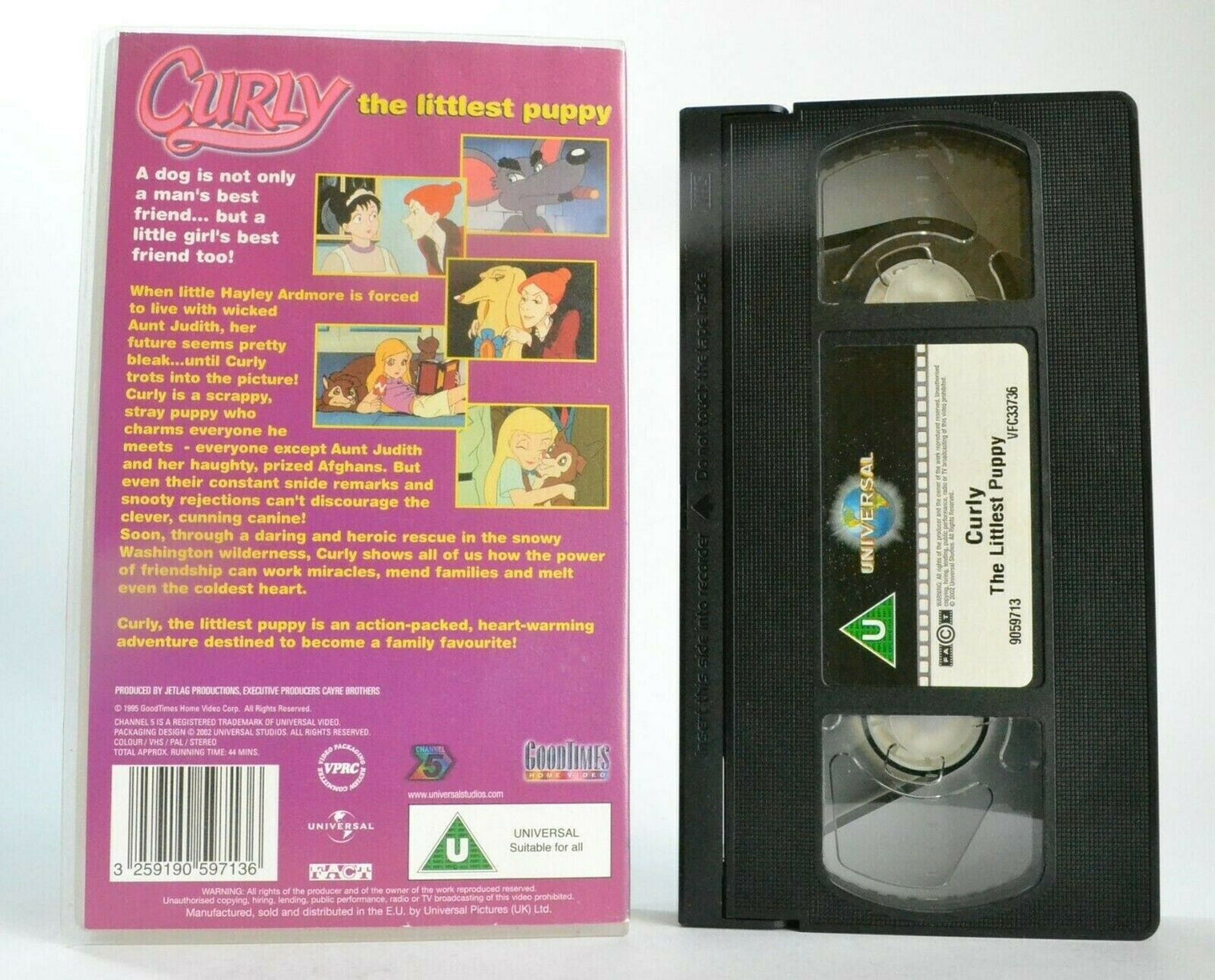 Curly: The Little Puppy [GoodTimes Video] - Animated Adventure - Kids - Pal VHS-