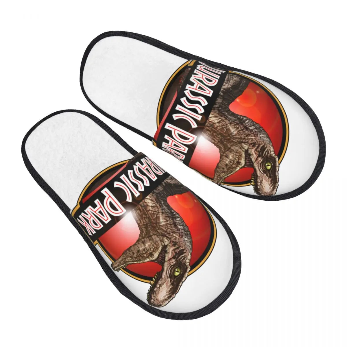 Custom Dinosaur Jurassic Park Soft Memory Foam Slippers - Women's Horror Movie - Comfy Warm Anti-Skid Slipper-12-M-